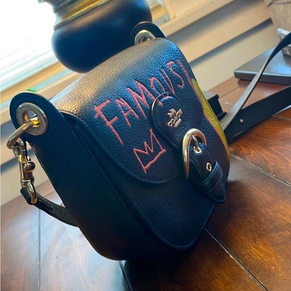 Coach X Jean Michel Basquiat Kleo Shoulder Bag 17, small, black bag - Picture 2 of 5